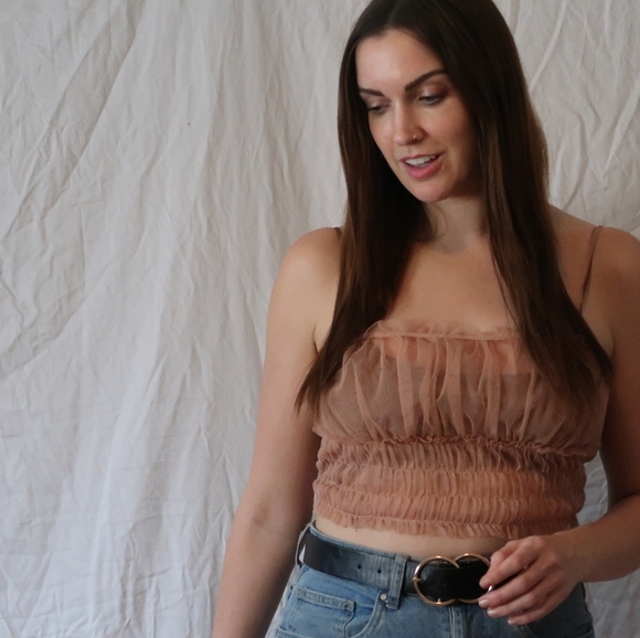 Vintage Gossamer Blush Top - Picture 3 of 10